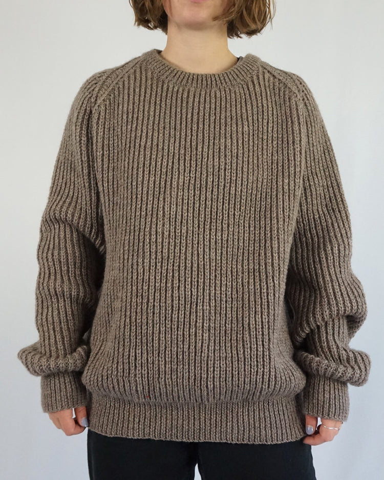 Brown Knitted Wool Jumper - XL