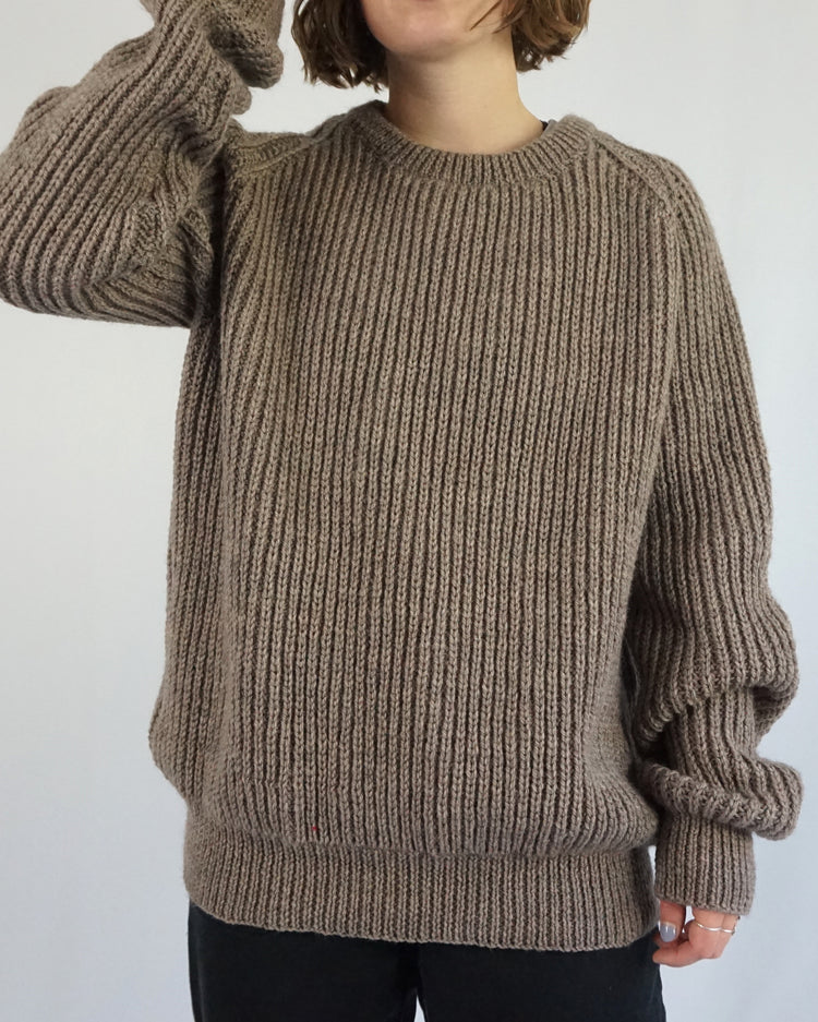 Brown Knitted Wool Jumper - XL