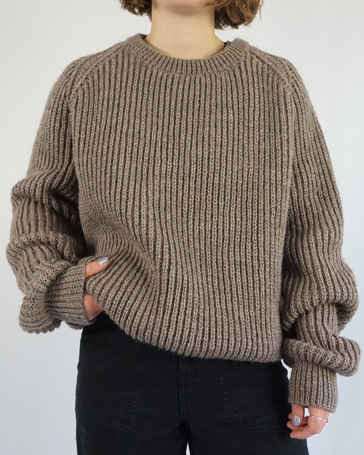 Brown Knitted Wool Jumper - XL