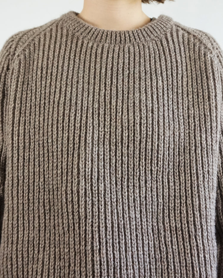 Brown Knitted Wool Jumper - XL