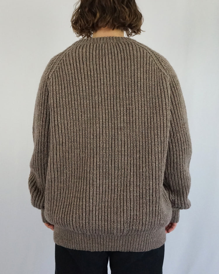 Brown Knitted Wool Jumper - XL