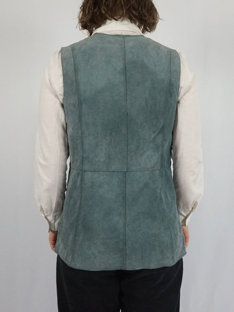 Ash Blue Suede Vest - M/L