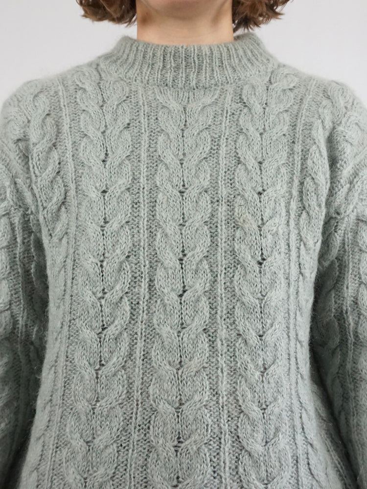 Pastel Blue-ish Green Mohair Jumper - M