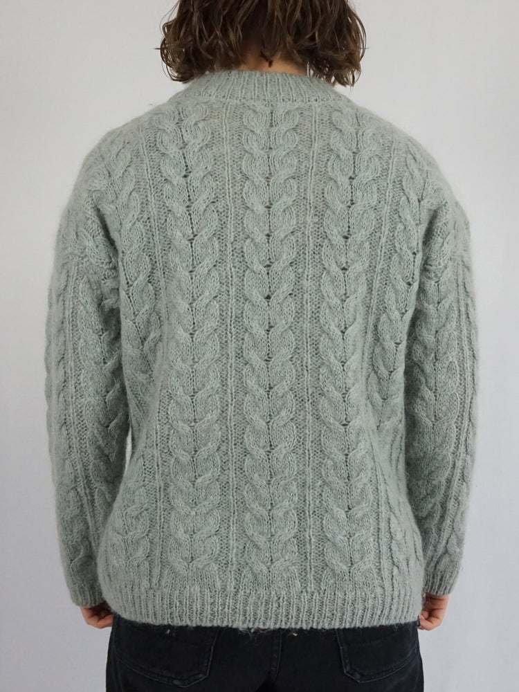 Pastel Blue-ish Green Mohair Jumper - M