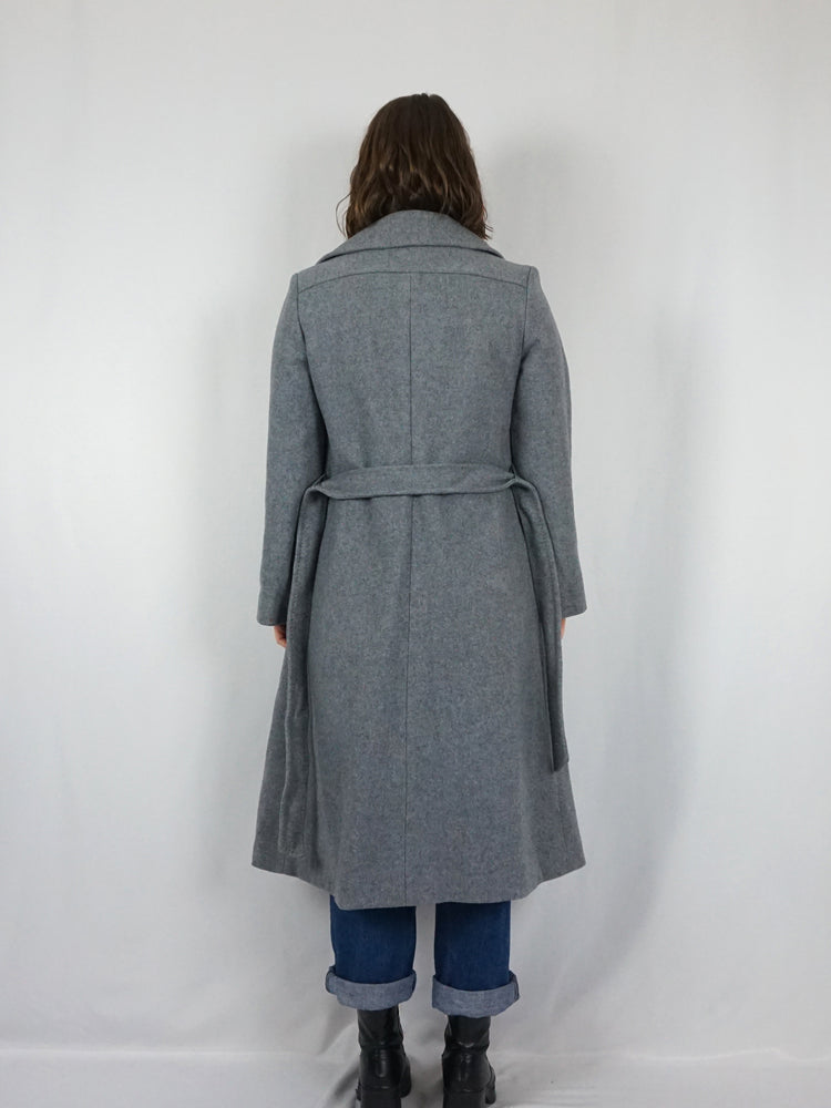 Light Grey Wool Trench Coat - S