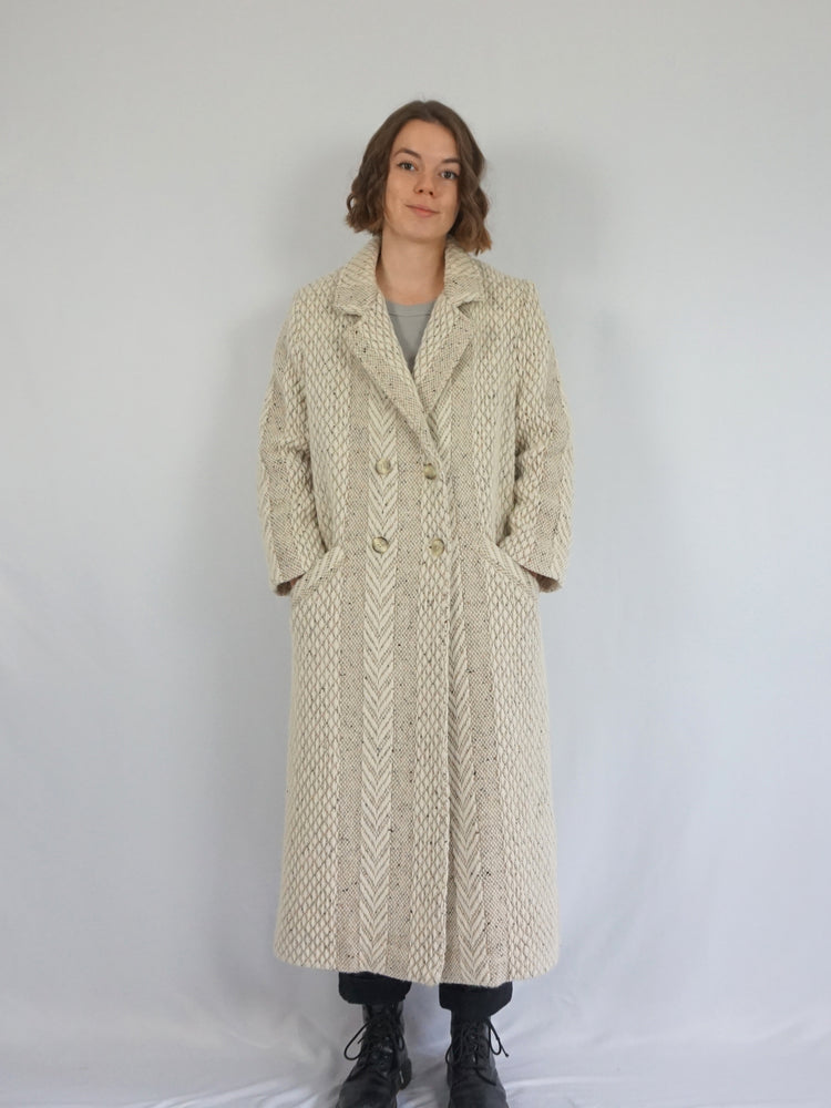 Speckled Longline Trench Coat - L