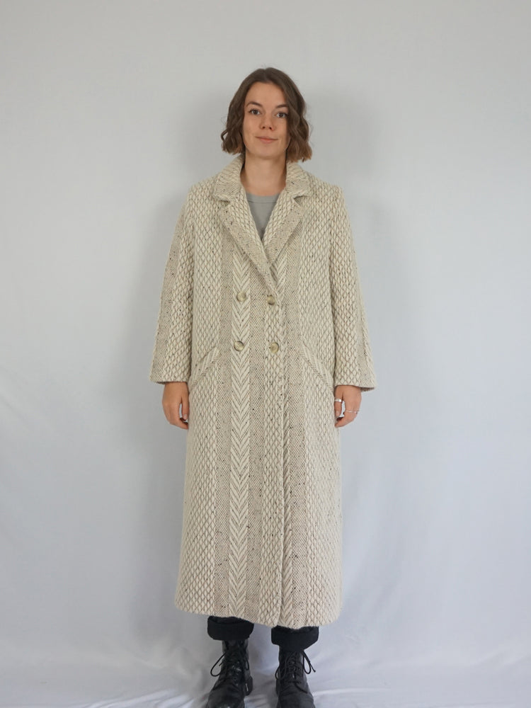 Speckled Longline Trench Coat - L