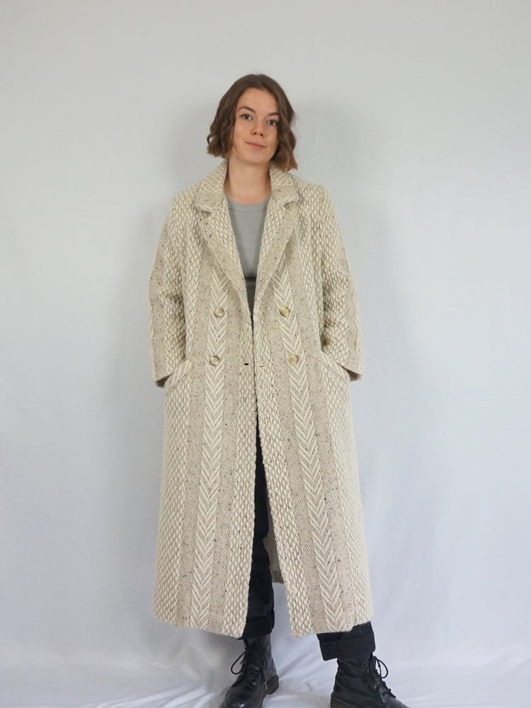 Speckled Longline Trench Coat - L