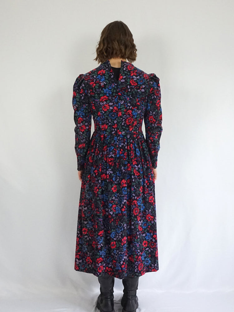 Laura Ashley Floral Corduroy Dress - S/M