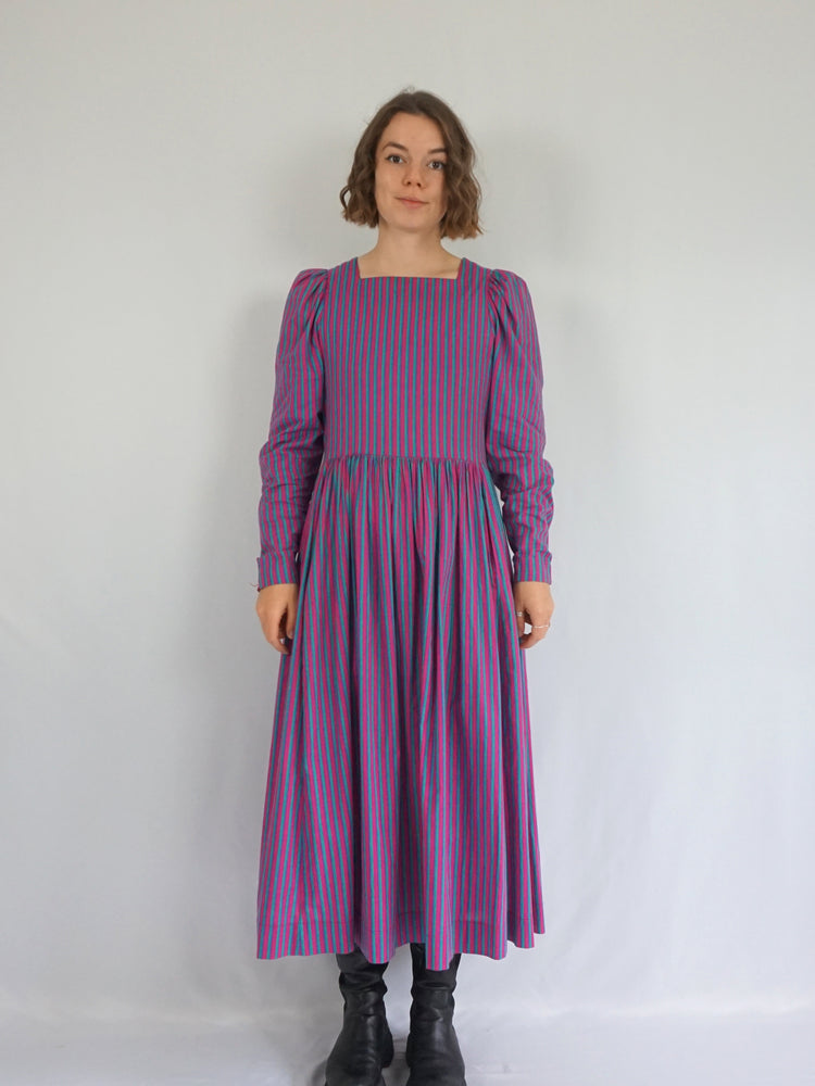 Laura Ashley Striped Maxi Dress - M