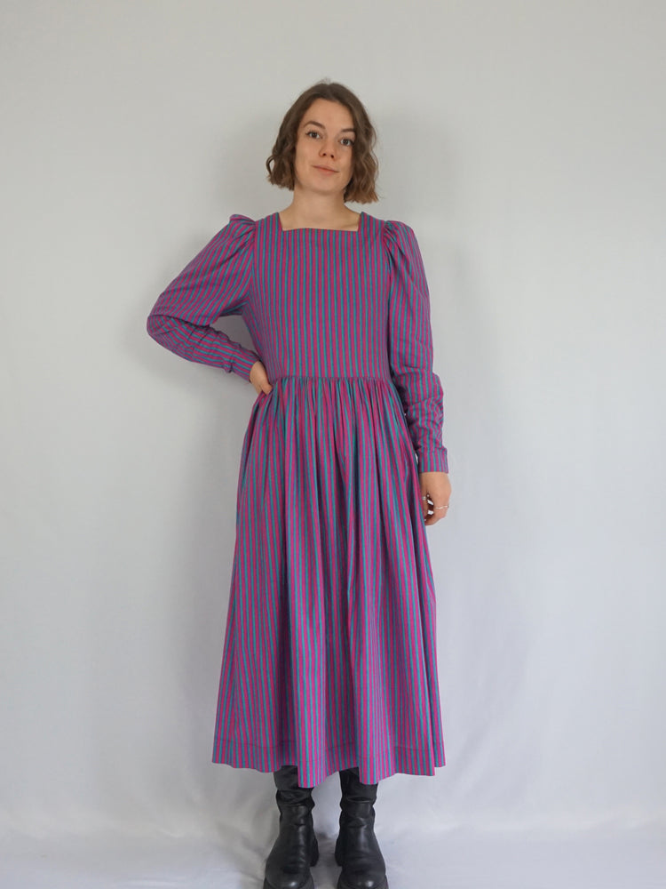 Laura Ashley Striped Maxi Dress - M