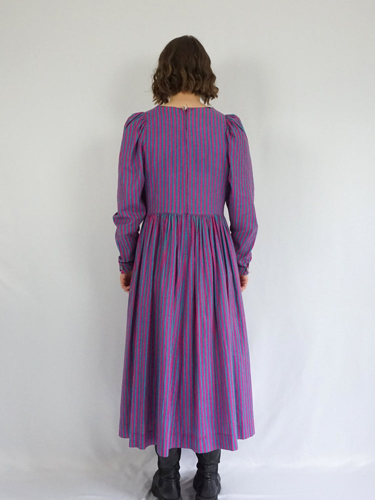 Laura Ashley Striped Maxi Dress - M