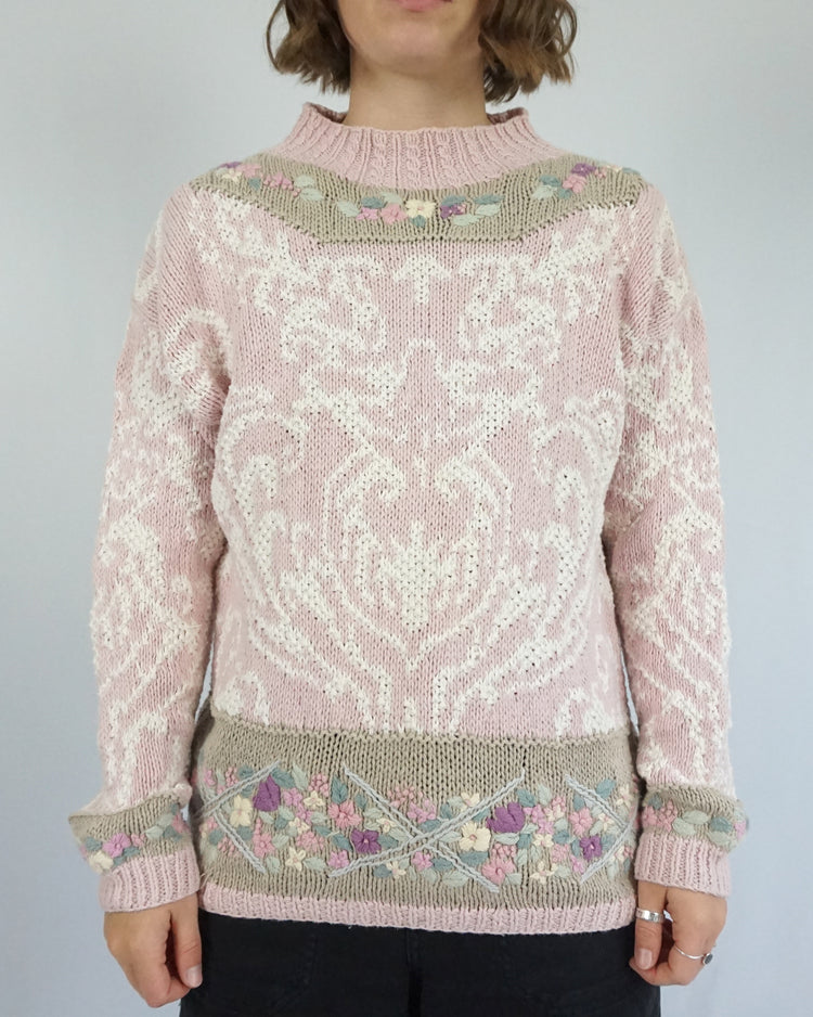 Baby Pink Cotton Jumper - M