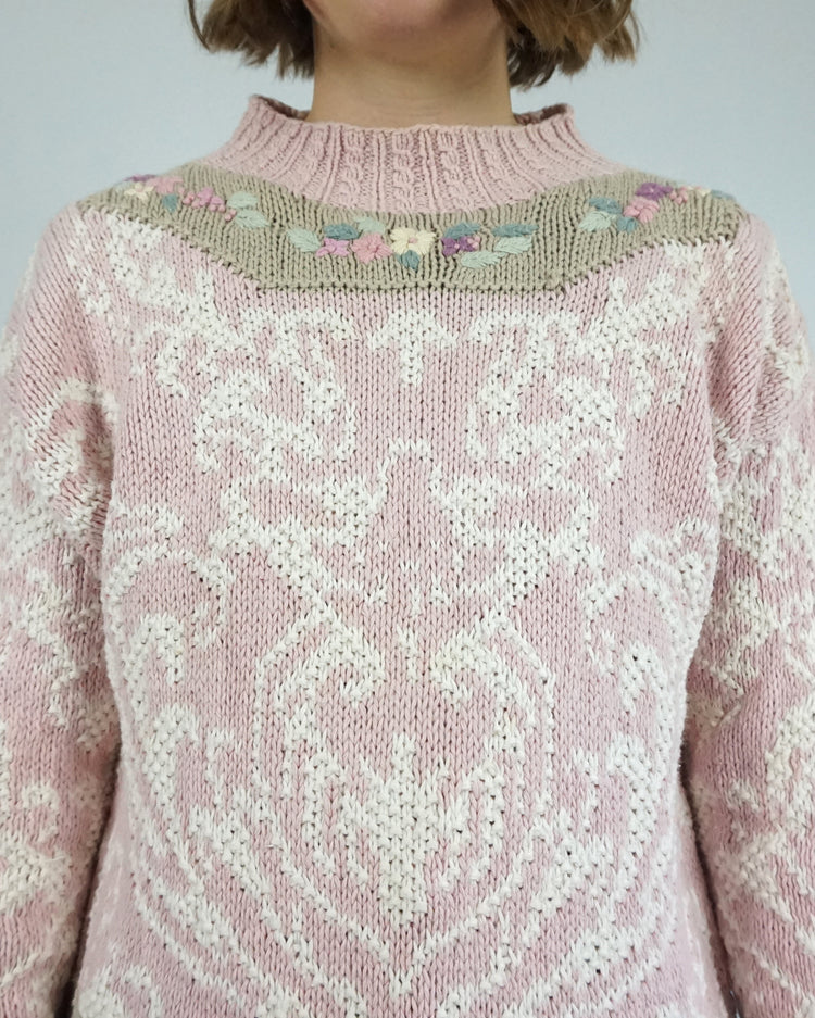 Baby Pink Cotton Jumper - M