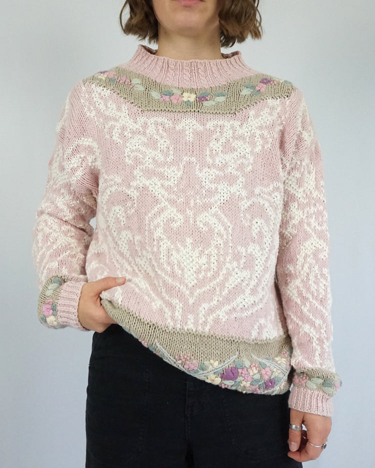 Baby Pink Cotton Jumper - M