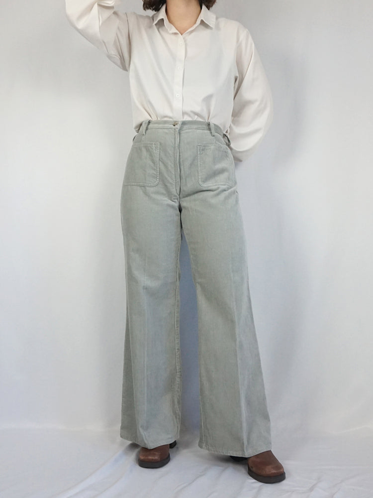 Light Grey Corduroy Flares - 32"