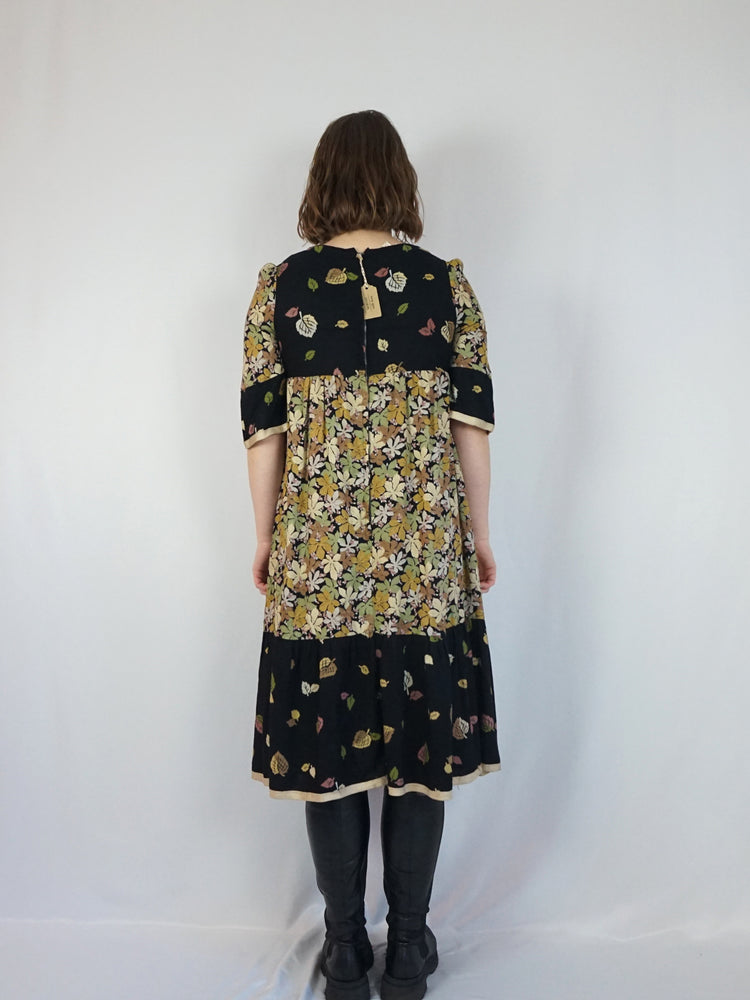 Leaf Print Smock Dress - XS/S