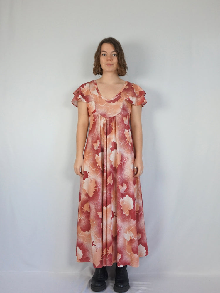 Floral Cross Back Maxi Dress - S