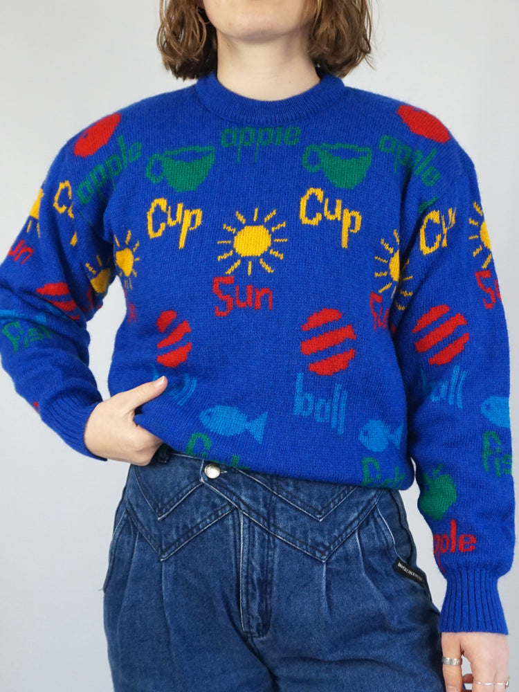 Beach Theme Novelty Jumper - M