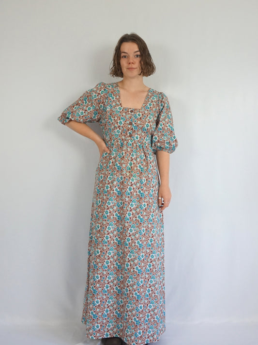 St Michael Floral Cotton Dress - M