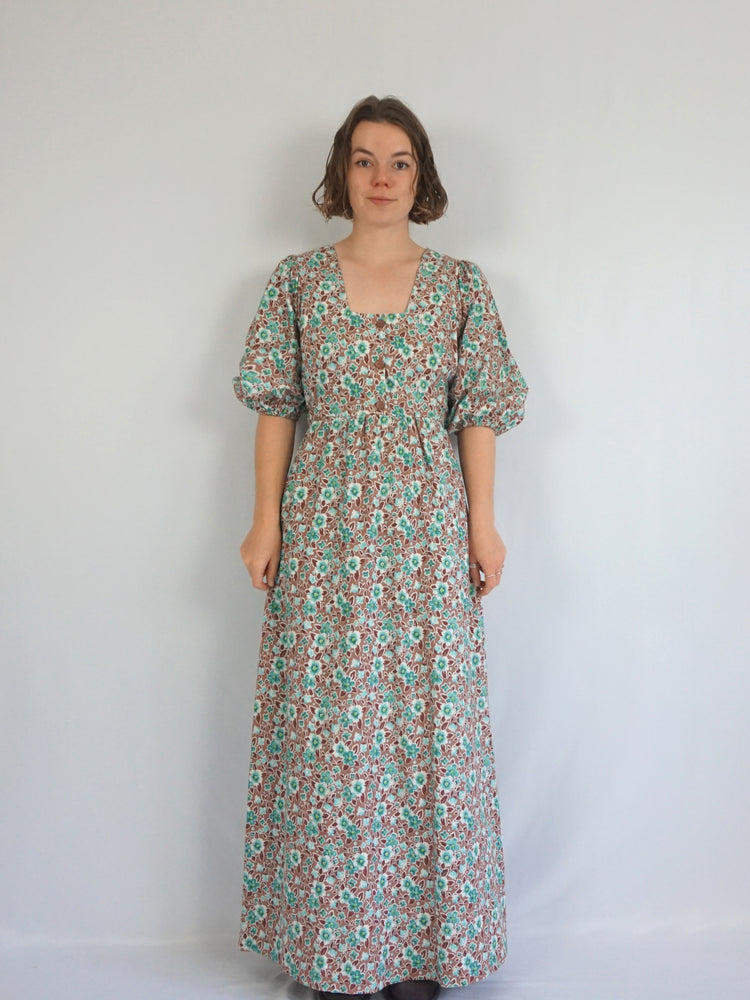 St Michael Floral Cotton Dress - L