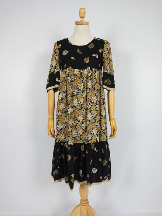 Leaf Print Smock Dress - XS/S