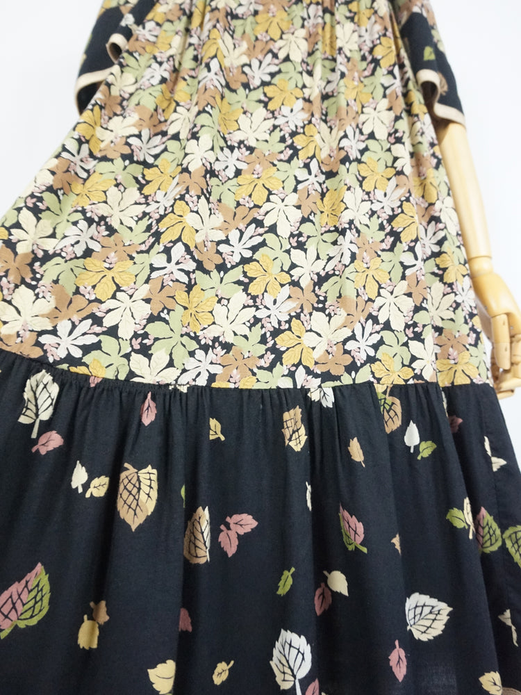 Leaf Print Smock Dress - XS/S