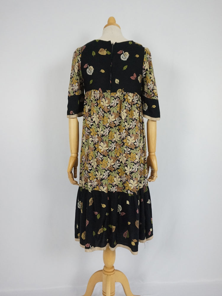 Leaf Print Smock Dress - XS/S