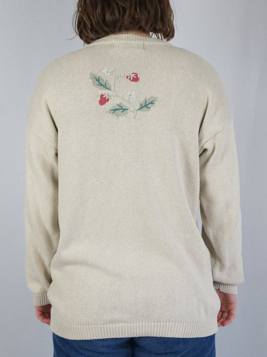 Cotton Countryside Strawberry Jumper - L