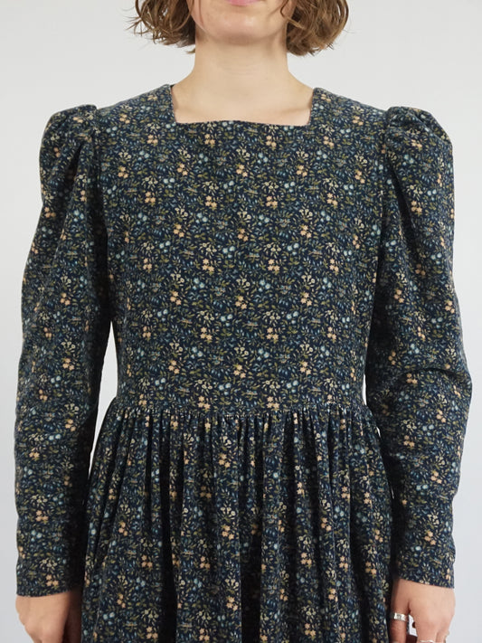 Laura Ashley Puff Sleeve Corduroy Dress - L