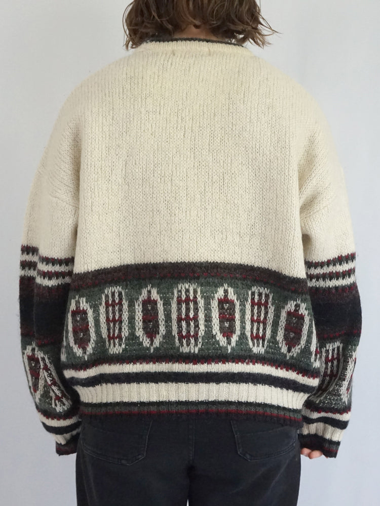 Scandi Eagle Wool Jumper - L