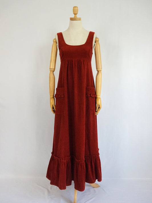 Rust Red Corduroy Dress - XS