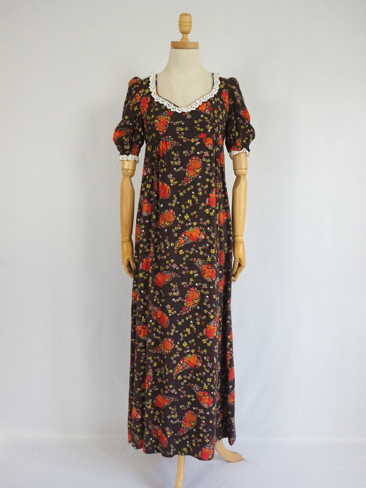 Brushed Cotton Floral Dress - XS