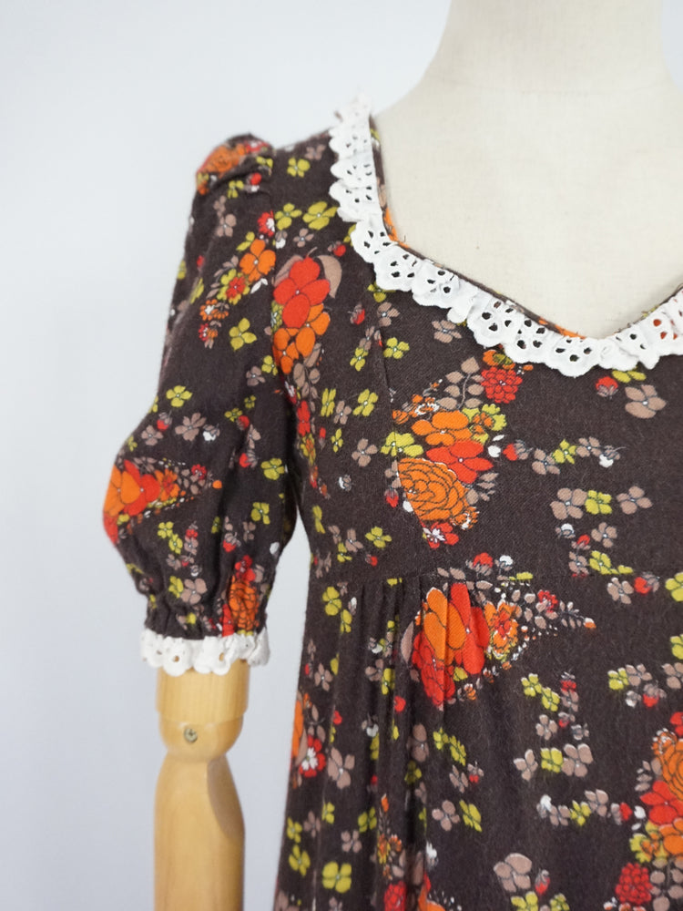 Brushed Cotton Floral Dress - XS