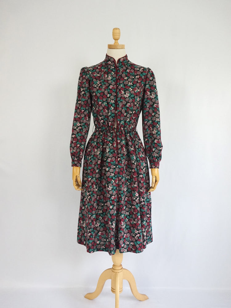 Liberty Raspberry Print Wool Dress - XS/S