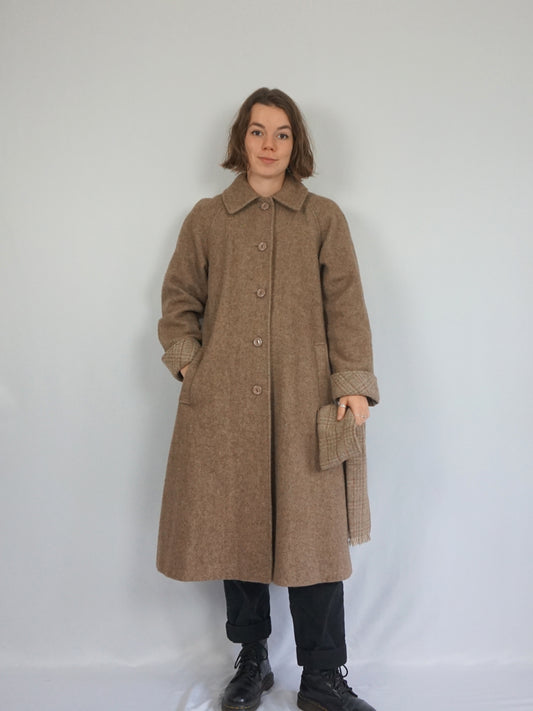 Brown Wool Trench Coat - S/M