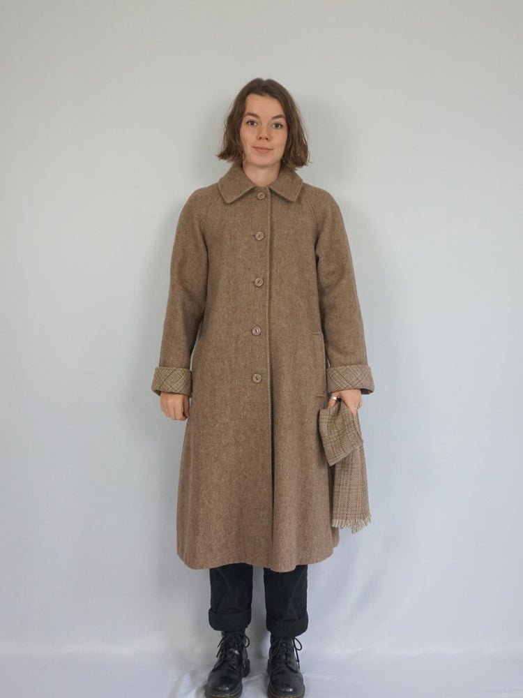 Brown Wool Trench Coat - S/M