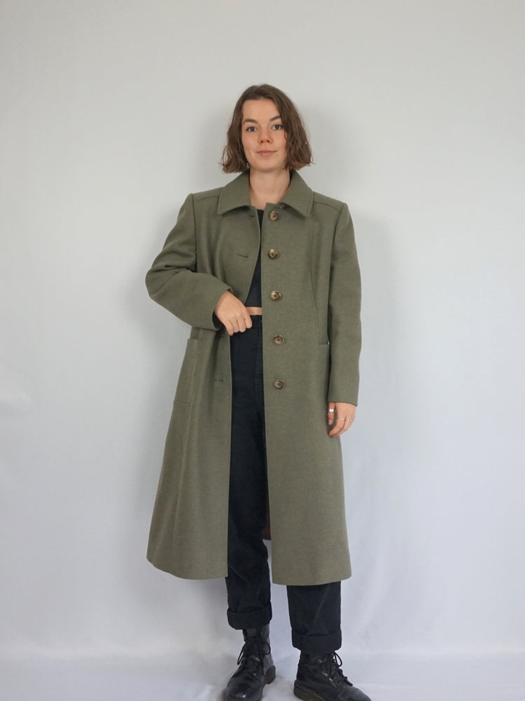 Sage Green Trench Coat - M