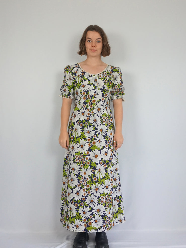 Daisy Print Cotton Dress - S/M