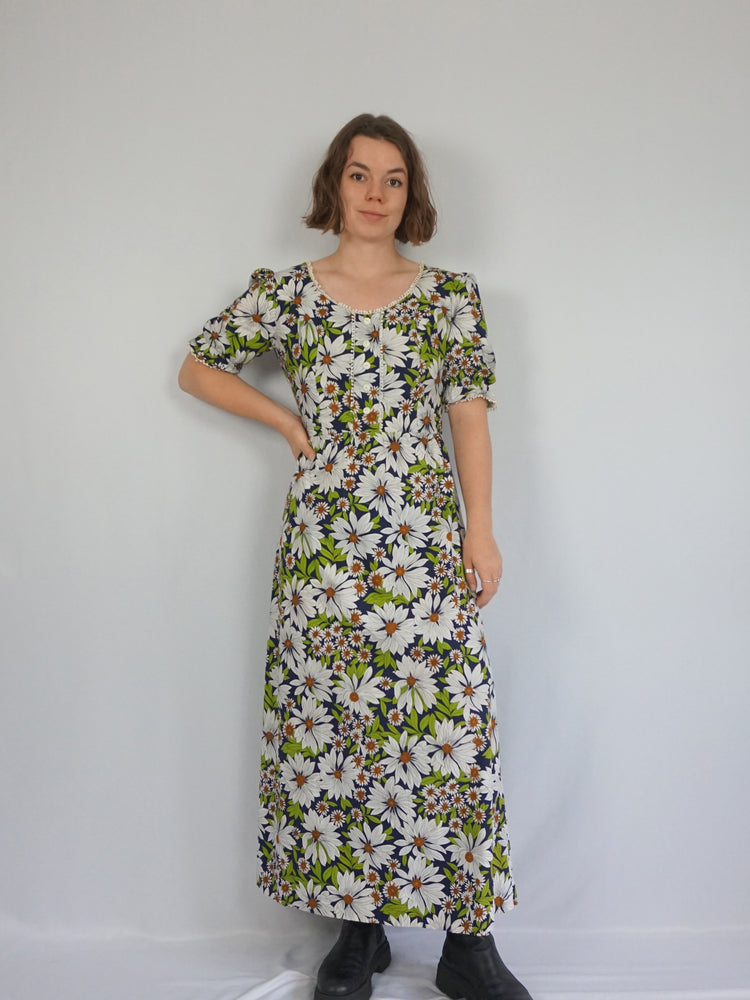 Daisy Print Cotton Dress - S/M