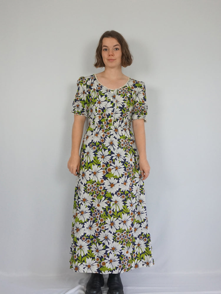 Daisy Print Cotton Dress - S/M