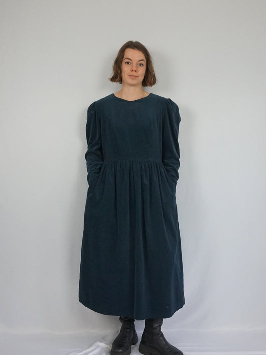 Laura Ashley Teal Corduroy Dress - M