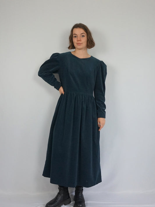 Laura Ashley Teal Corduroy Dress - M