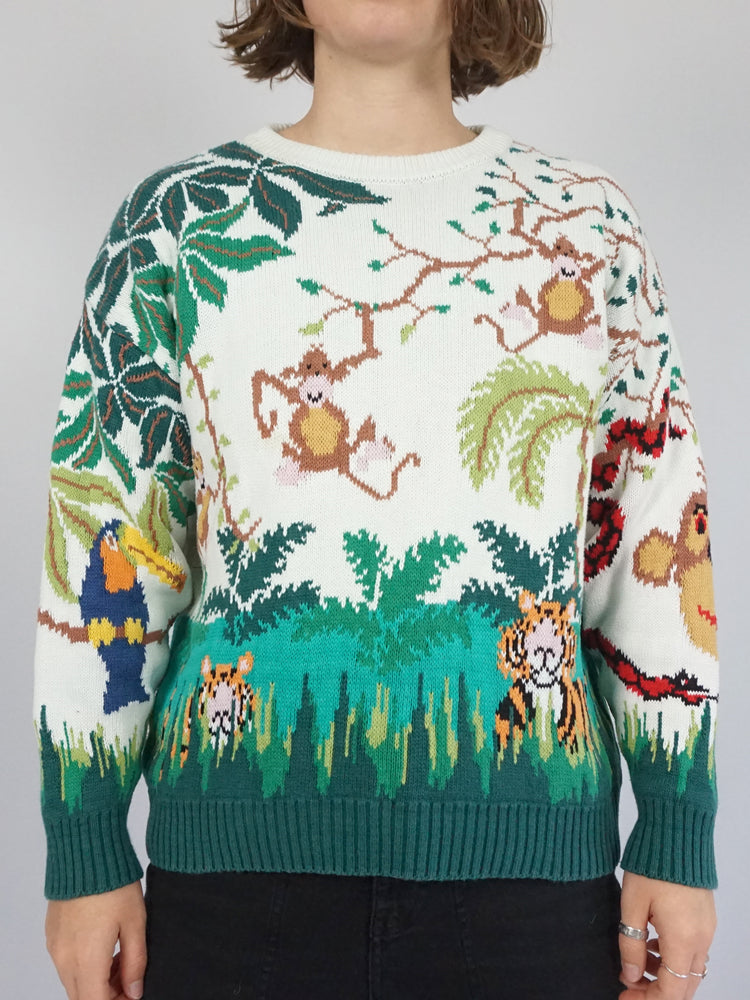 Cotton Jungle Animal Jumper - M