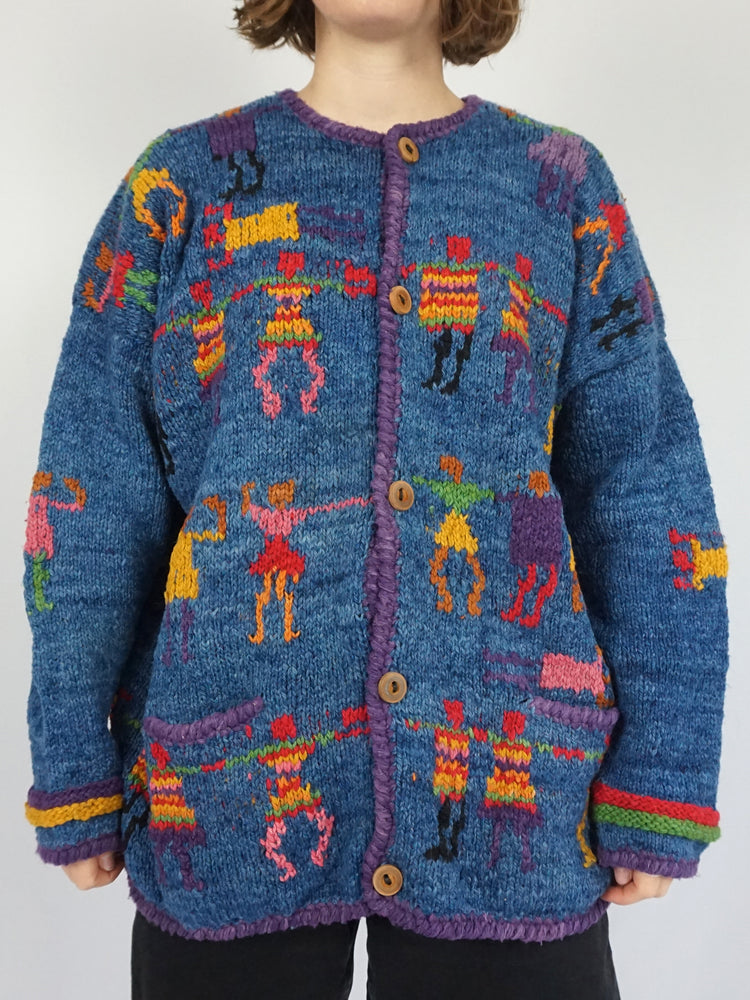 Amano Dancing People Cardigan - XL