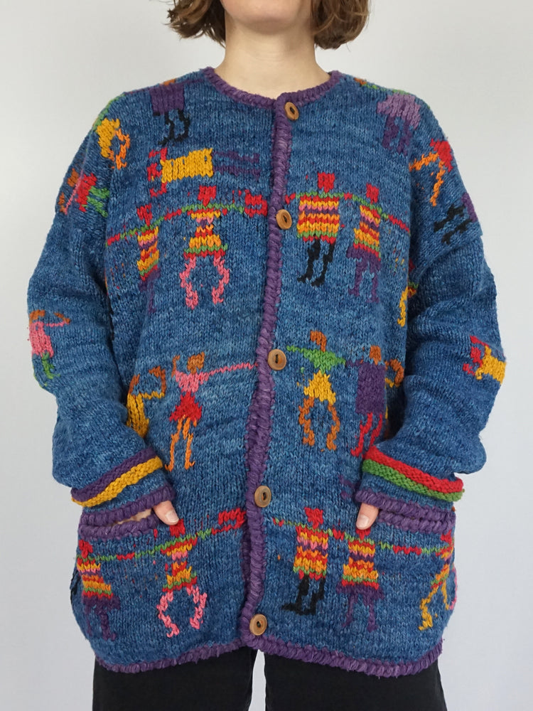 Amano Dancing People Cardigan - XL