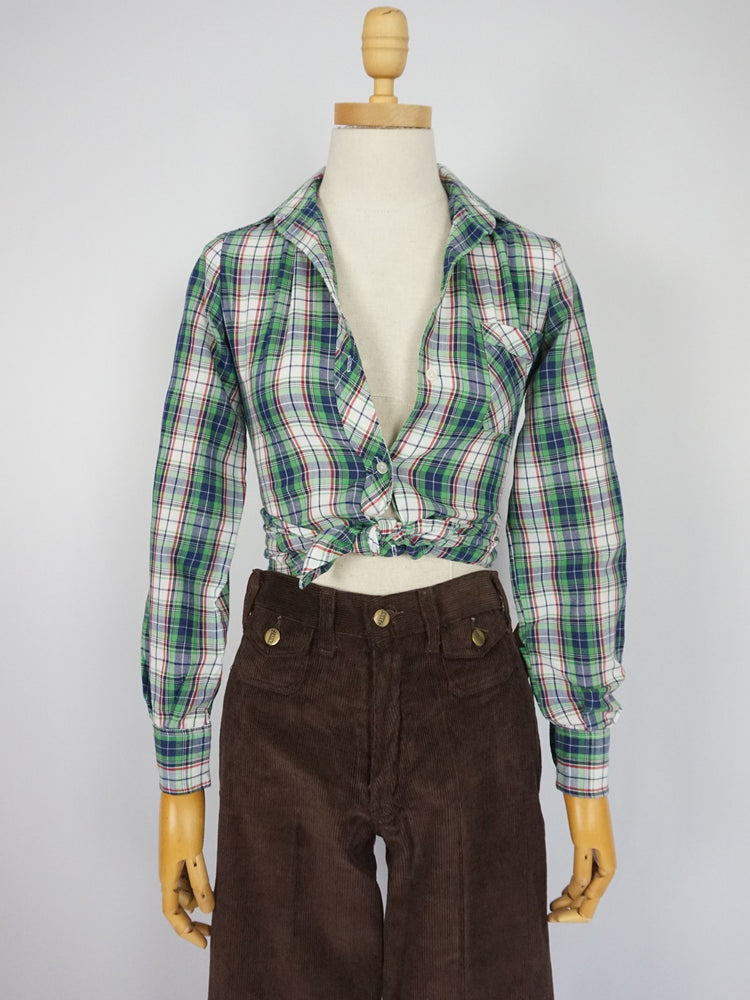 Green Checkered Shirt - XXS