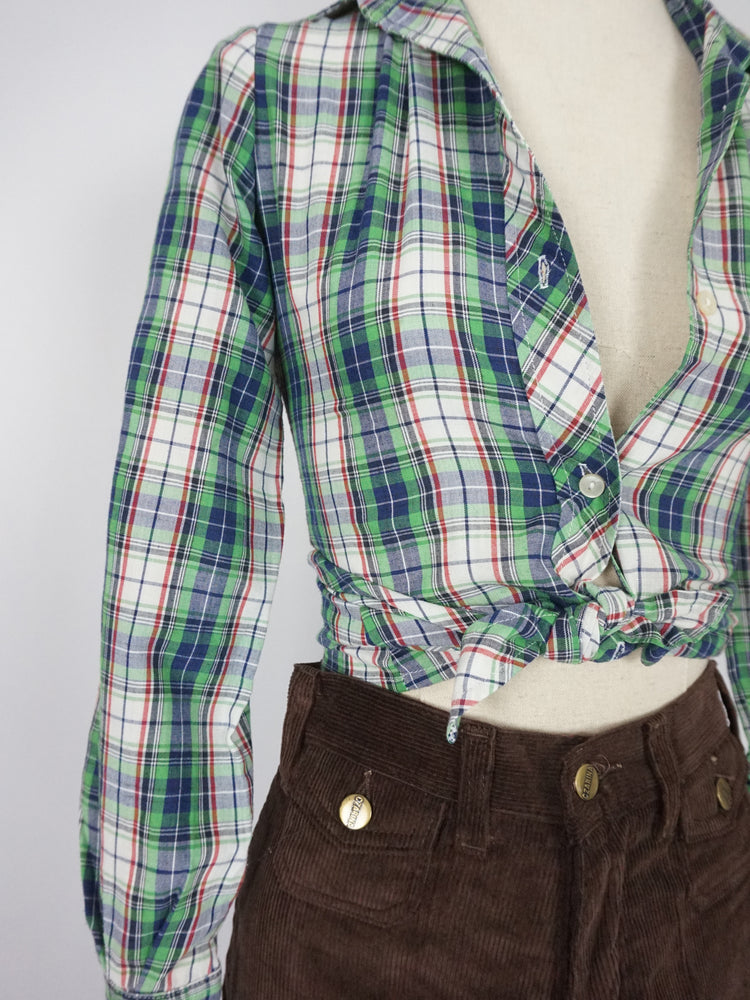 Green Checkered Shirt - XXS