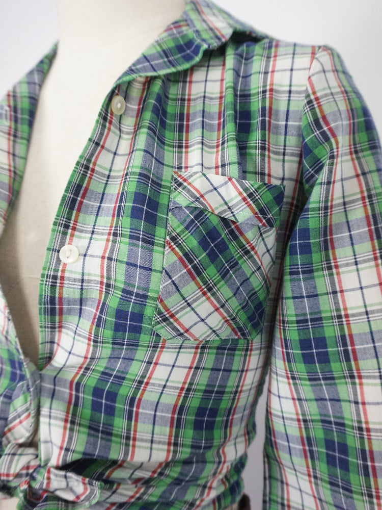 Green Checkered Shirt - XXS