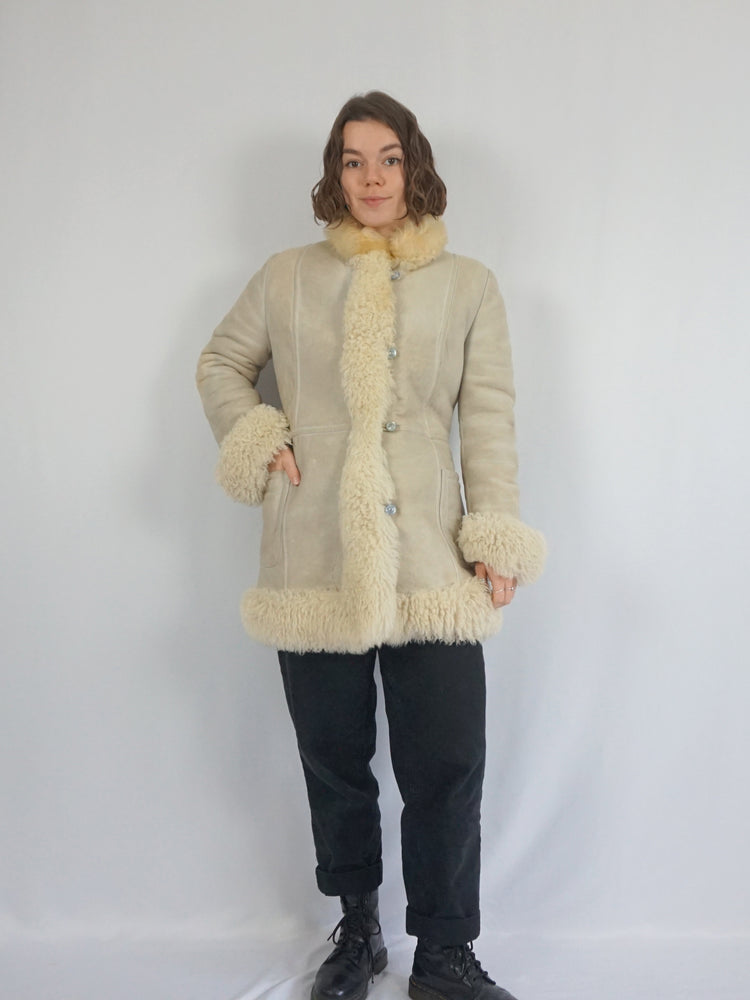 Afghan Style Sheepskin Coat - S